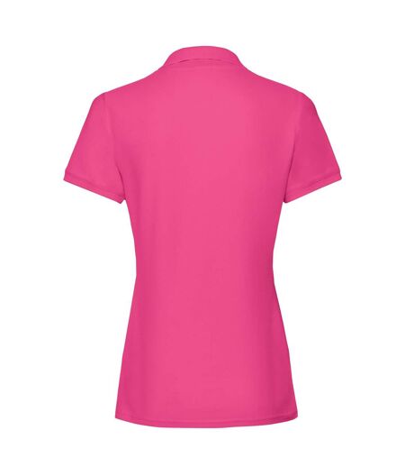 Womens/ladies Premium Polo Shirt Fuchsia Fruit Of The Loom