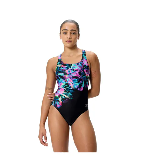 Maillot De Bain 1 Pièce Motif/style Abstrait Femme Noir Abstrait Speedo