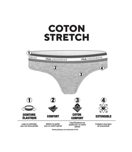 Lot de 3 strings femme uni Fila