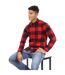 Mens Checked Long-sleeved Shirt Red Black Peter Werth-1