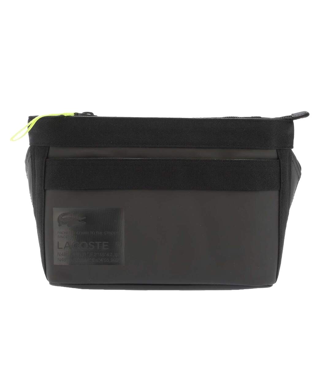 Printed Signature Water Repellent Crossbody Bag One Size Black Lacoste-1