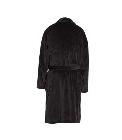Pierre Roche Mens Flannel Fleece Robe (Black) - UTUT978