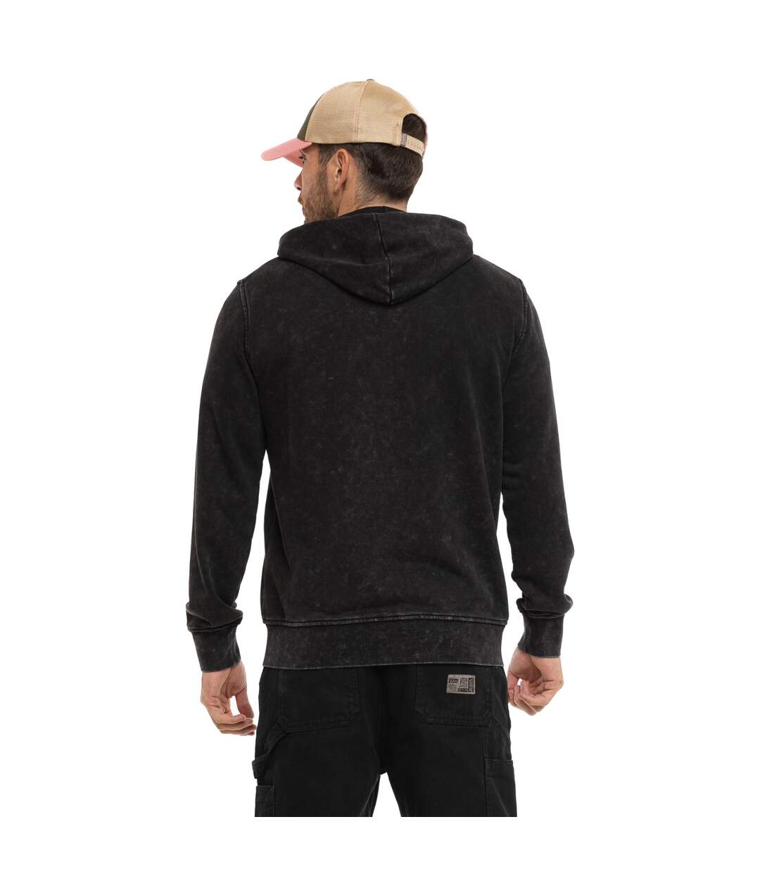 Sweat zippé homme à capuche french terry effet acid wash Viny Vondutch-3