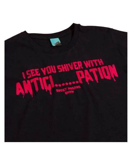 T-shirt Shiver With Anticipation Femme Noir Charbon The Rocky Horror Picture Show