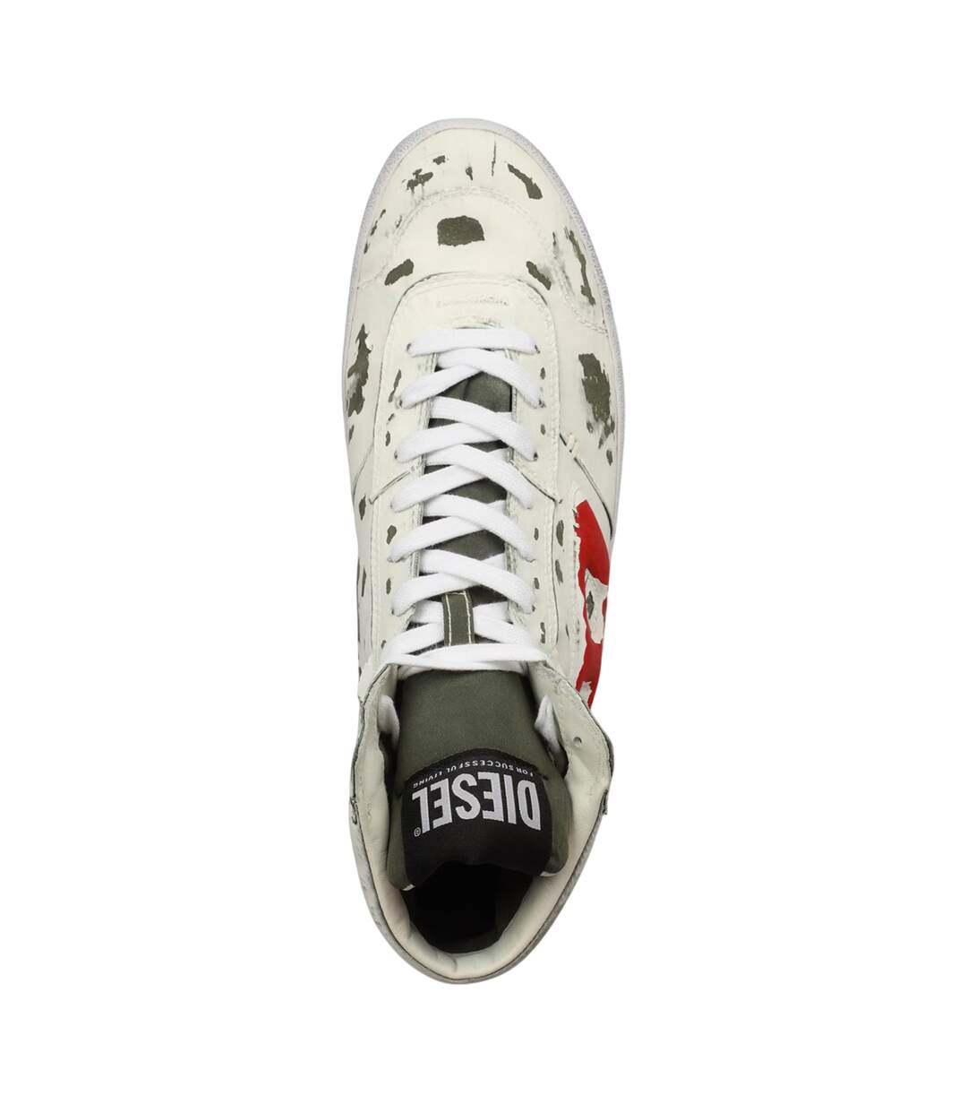 Mens S-leroji Distressed High Top Trainers Winter Moss Diesel-3