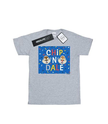 Disney Womens/Ladies Chip N Dale Blue Frame Cotton Boyfriend T-Shirt (Gris sportif) - UTBI36719