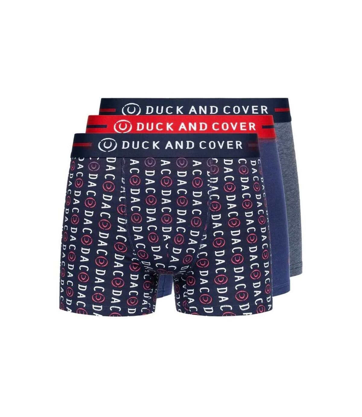 Duck and Cover Mens Stamper Boxer Shorts (Pack of 3) (Navy)