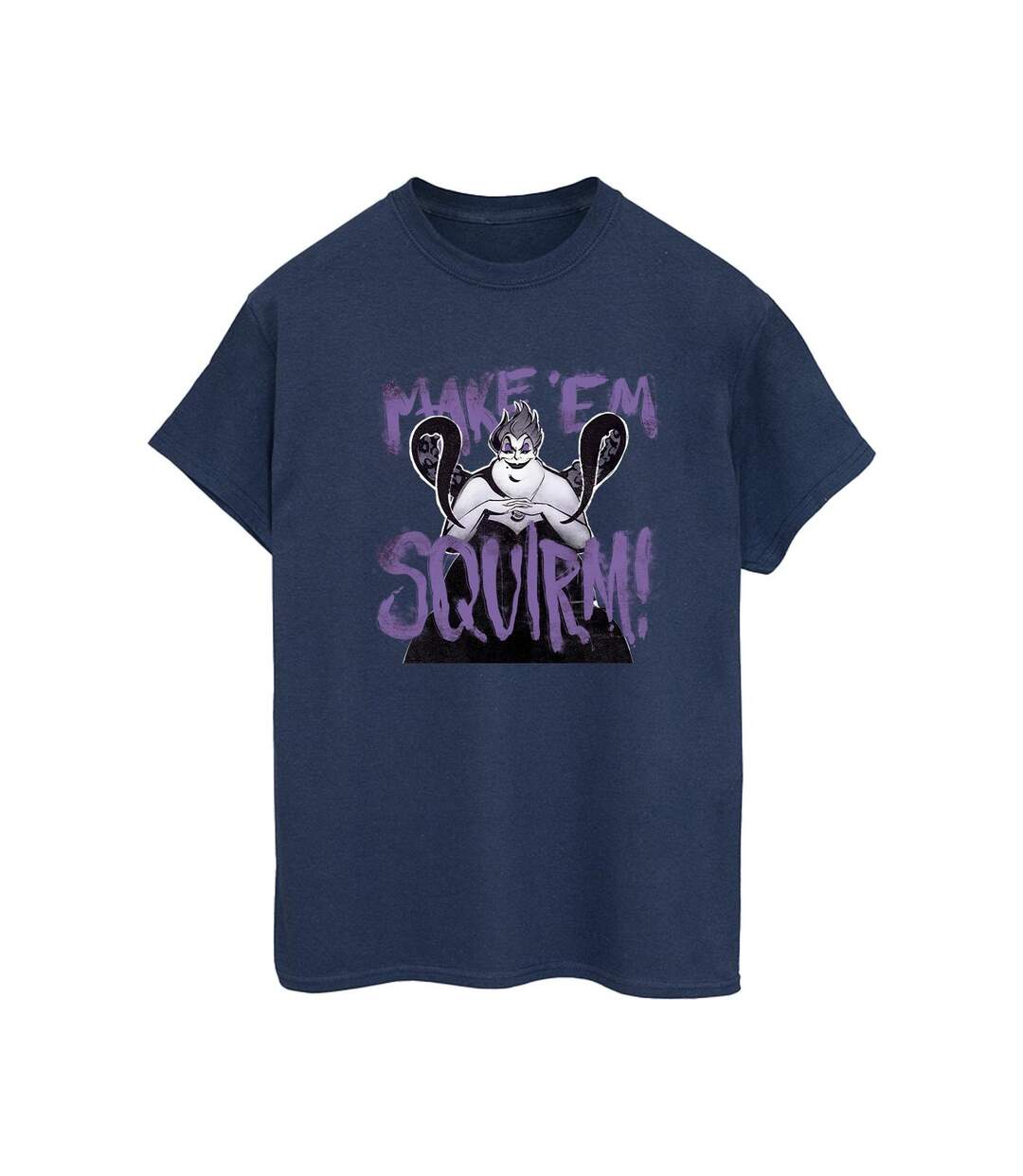 Disney Womens/Ladies Villains Ursula Purple Cotton Boyfriend T-Shirt (Bleu marine) - UTBI47153-1