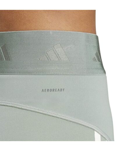 Womens/ladies Hyperglam 3 Stripes Shorts Linen Green Adidas
