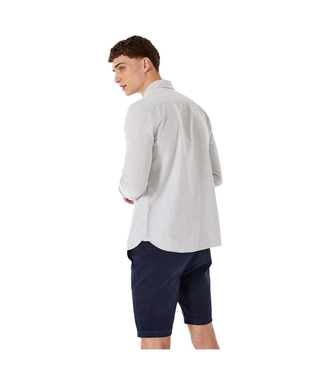 Mens Plain Oxford Shirt Light Ash Jack Wills-3