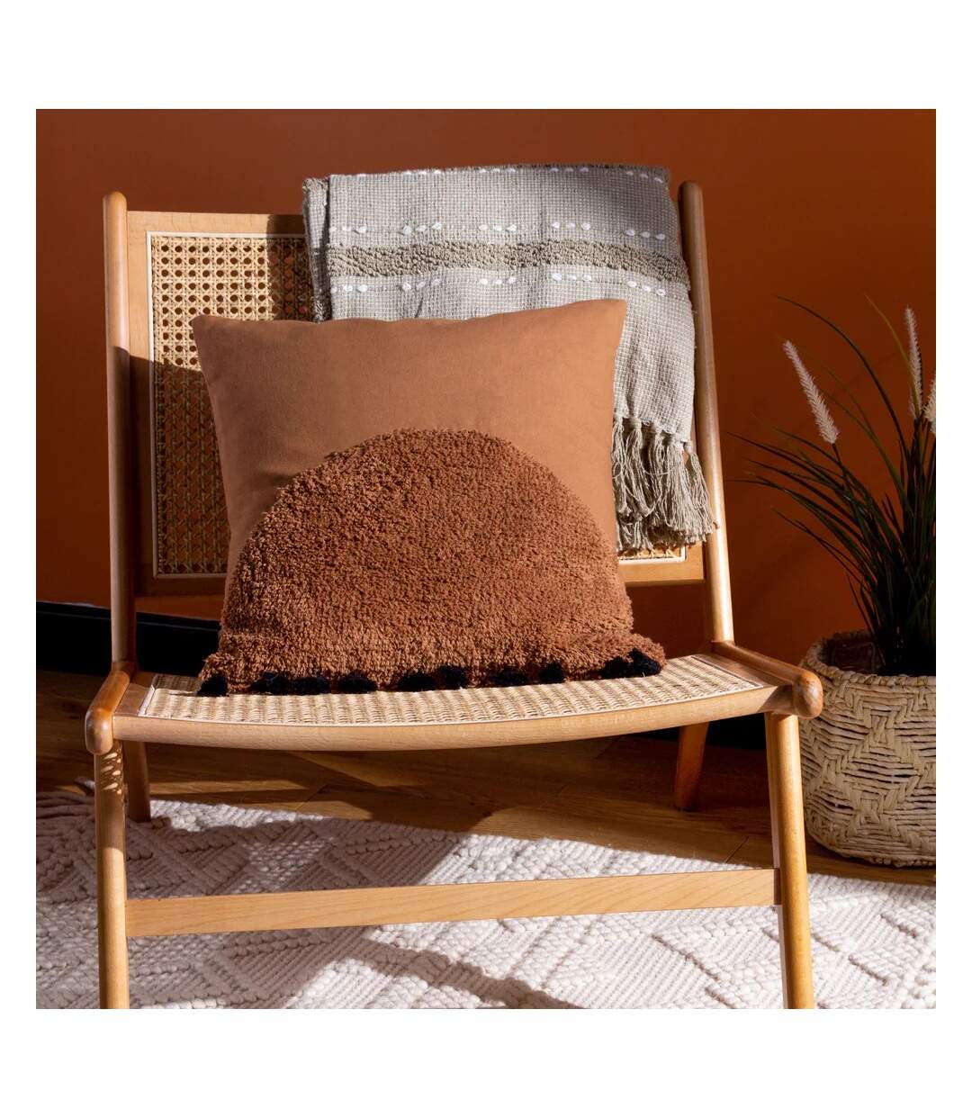 Radiance cushion cover 45cm x 45cm cinnamon orange Furn-3