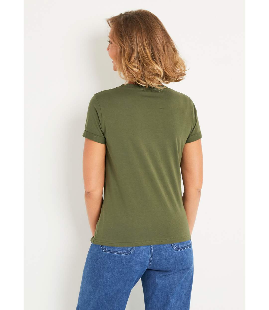 T-shirt col rond broderie coeur poitrine-2