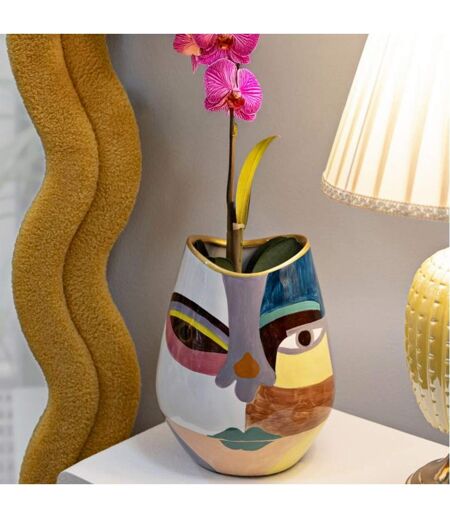 Vase Design en Céramique Piccassy 24cm Multicolore