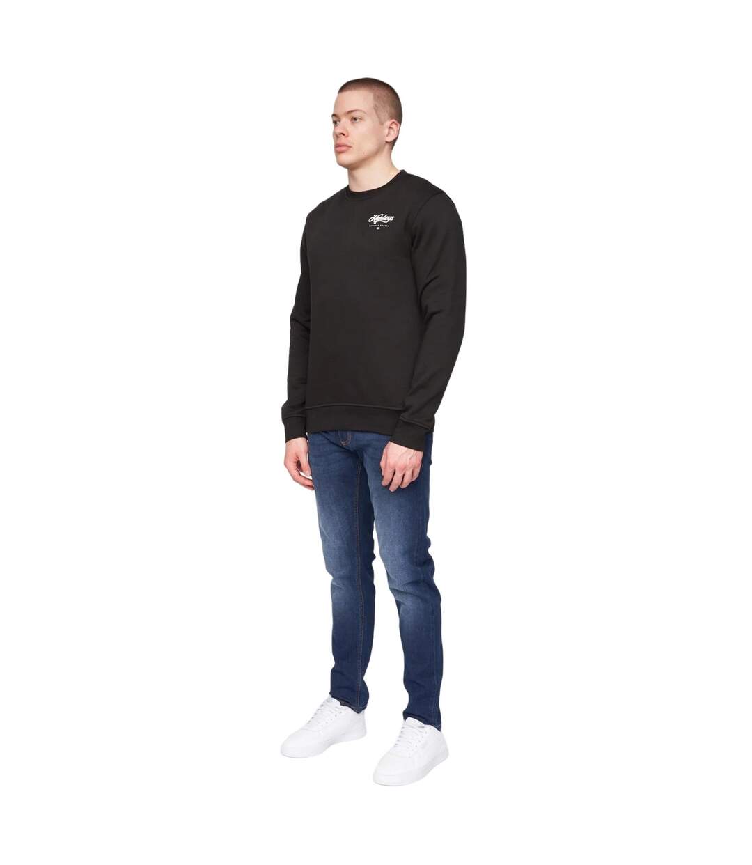 Sweat scripthen homme noir Henleys-3