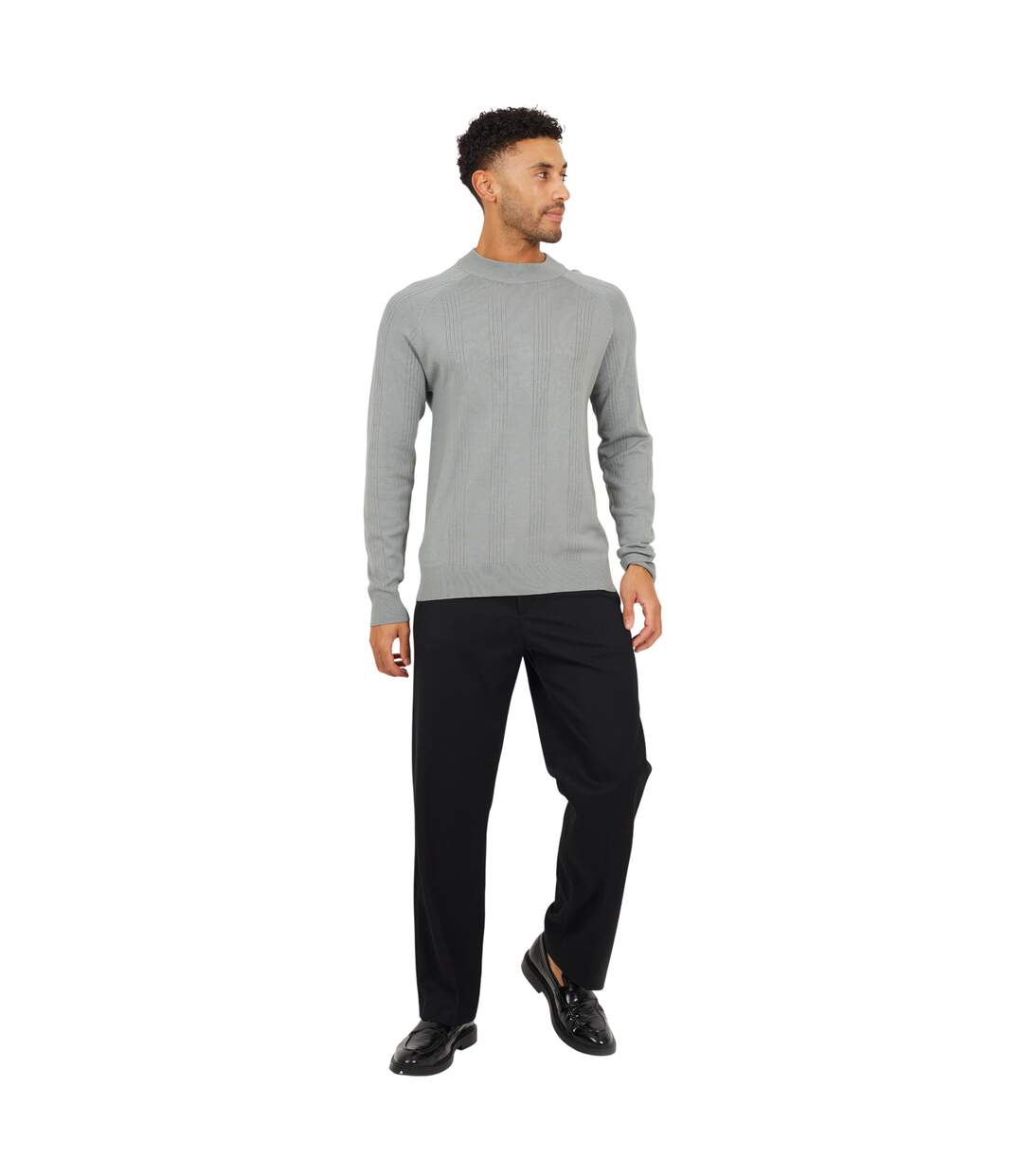 Pull Manches Longues Homme Gris Pâle Chiné Brave Soul-1