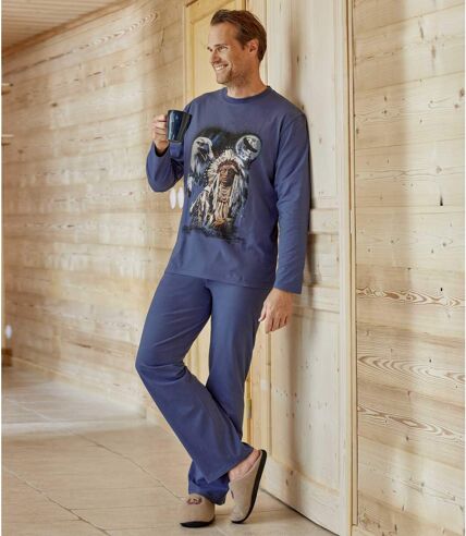 Men's Blue Eagle Print Pyjamas