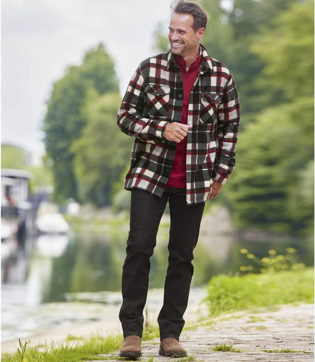 Wygodne, czarne jeansy regular ze stretchem Atlas For Men