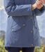 Women's Blue Hooded Quilted Parka - Water-Repellent