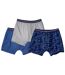 Pack of 3 Men's Boxer Shorts - Camouflage Blue Grey