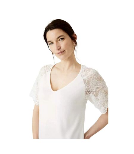 Womens/ladies lace top white Maine