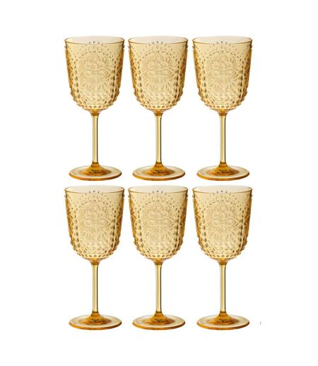 Lot de 6 Verres à Vin Réutilisables Barbra 41,4cl Jaune