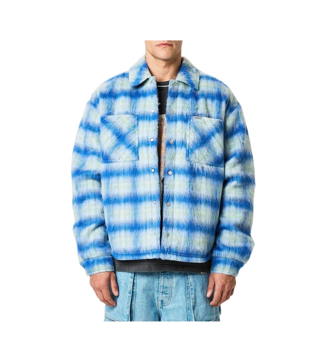Surchemise Motif/style Texturé Homme Bleu Électrique Represent-4