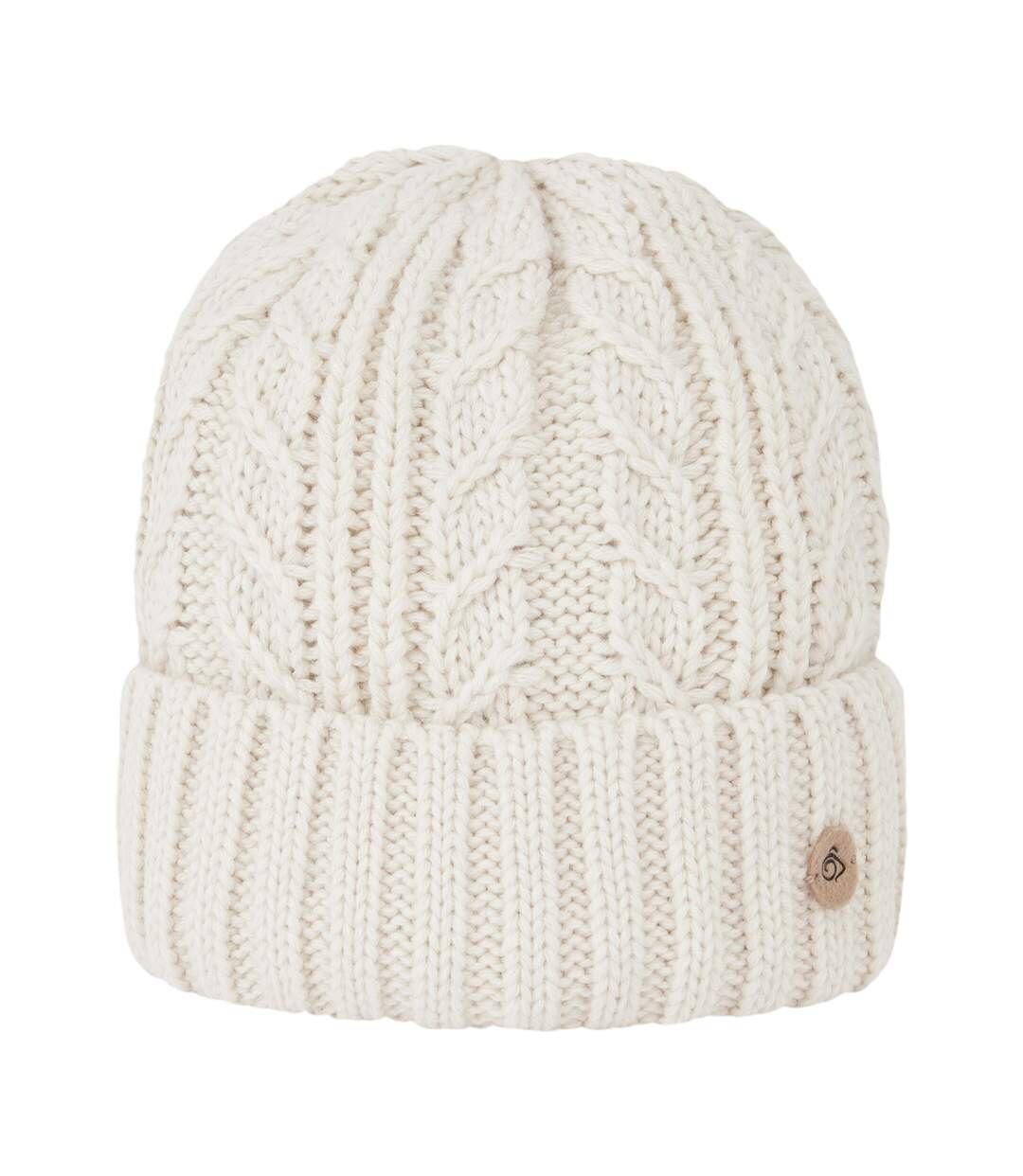 Bonnet À Revers Motif/style Tricoté Brock Femme Blanc Cassé Craghoppers-1