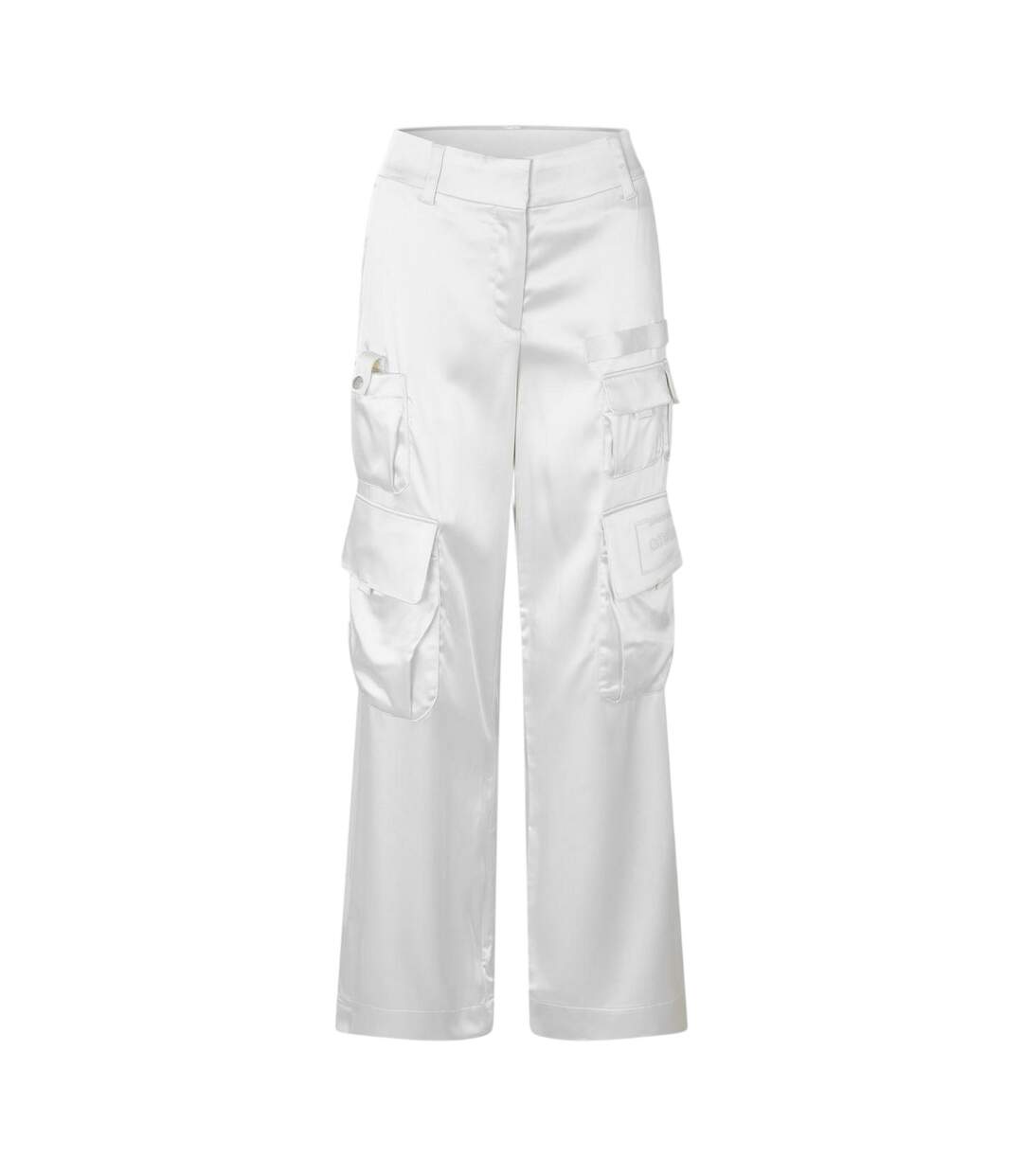 Womens/ladies Ow Wide Leg Cargo Trousers Coconut Milk Off White-2
