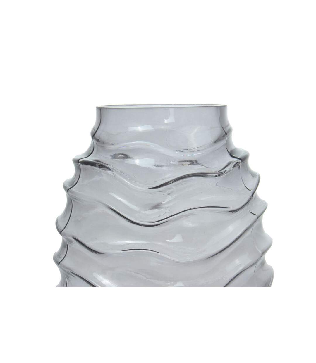 Vase Déco en Verre Soufflé Typo 25cm Gris-2