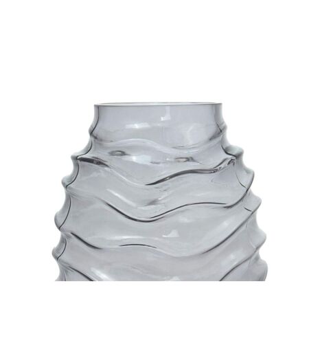 Vase Déco en Verre Soufflé Typo 25cm Gris