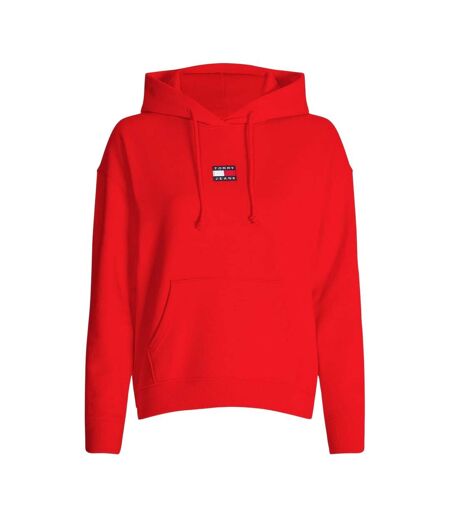 Sweat À Capuche Motif/style Badge Femme Rouge Cramoisi Tommy Jeans