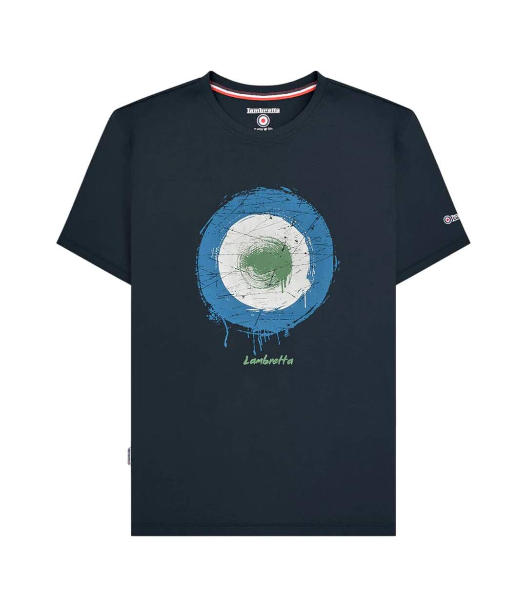 T-shirt Motif/style Logo À La Bombe Homme Bleu Marine Lambretta-1