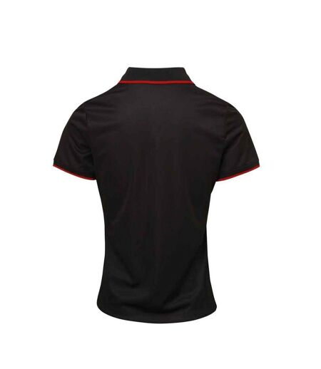 Polo Coolchecker Femme Noir Rouge Premier