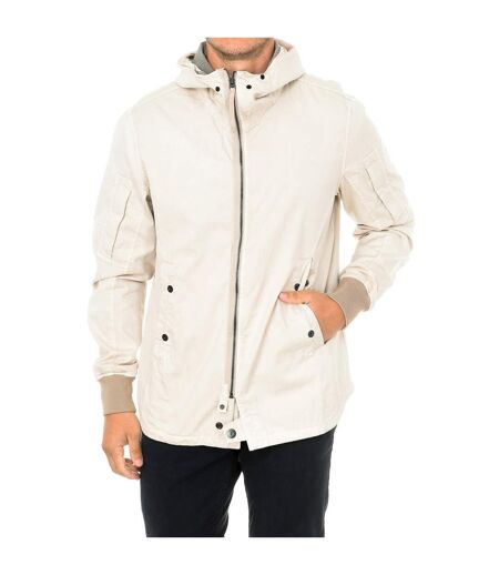 Overshirt jacket with hood collar D01657 man