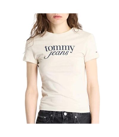 T-shirt beige femme tommy hilfiger essential - l