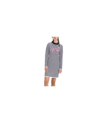 Robe Courte Motif/style À Rayures Femme Bleu Marine Tommy Hilfiger