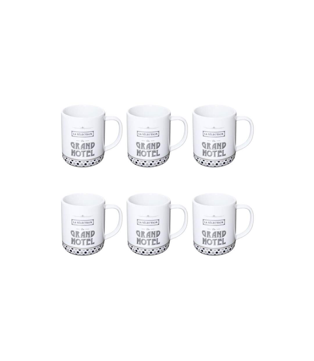 Lot de 6 Mugs Grand Hôtel 30cl Blanc-1