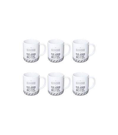 Lot de 6 Mugs Grand Hôtel 30cl Blanc