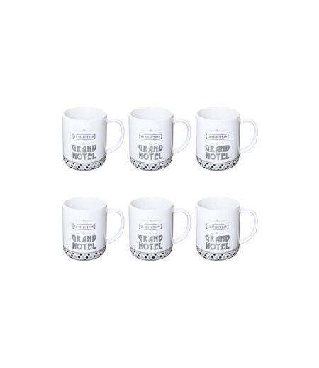 Lot de 6 Mugs Grand Hôtel 30cl Blanc