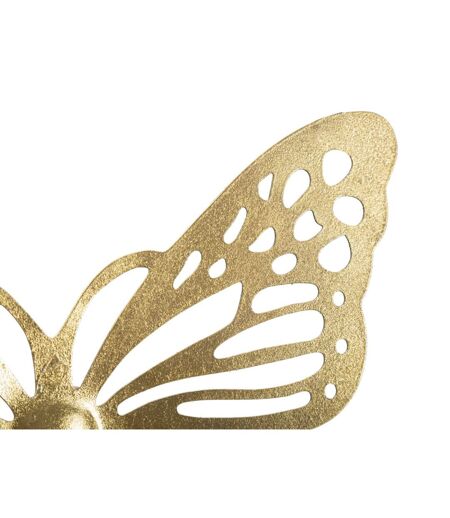 Lot de 4 Décorations Murales en Métal Butterflies 35cm Or
