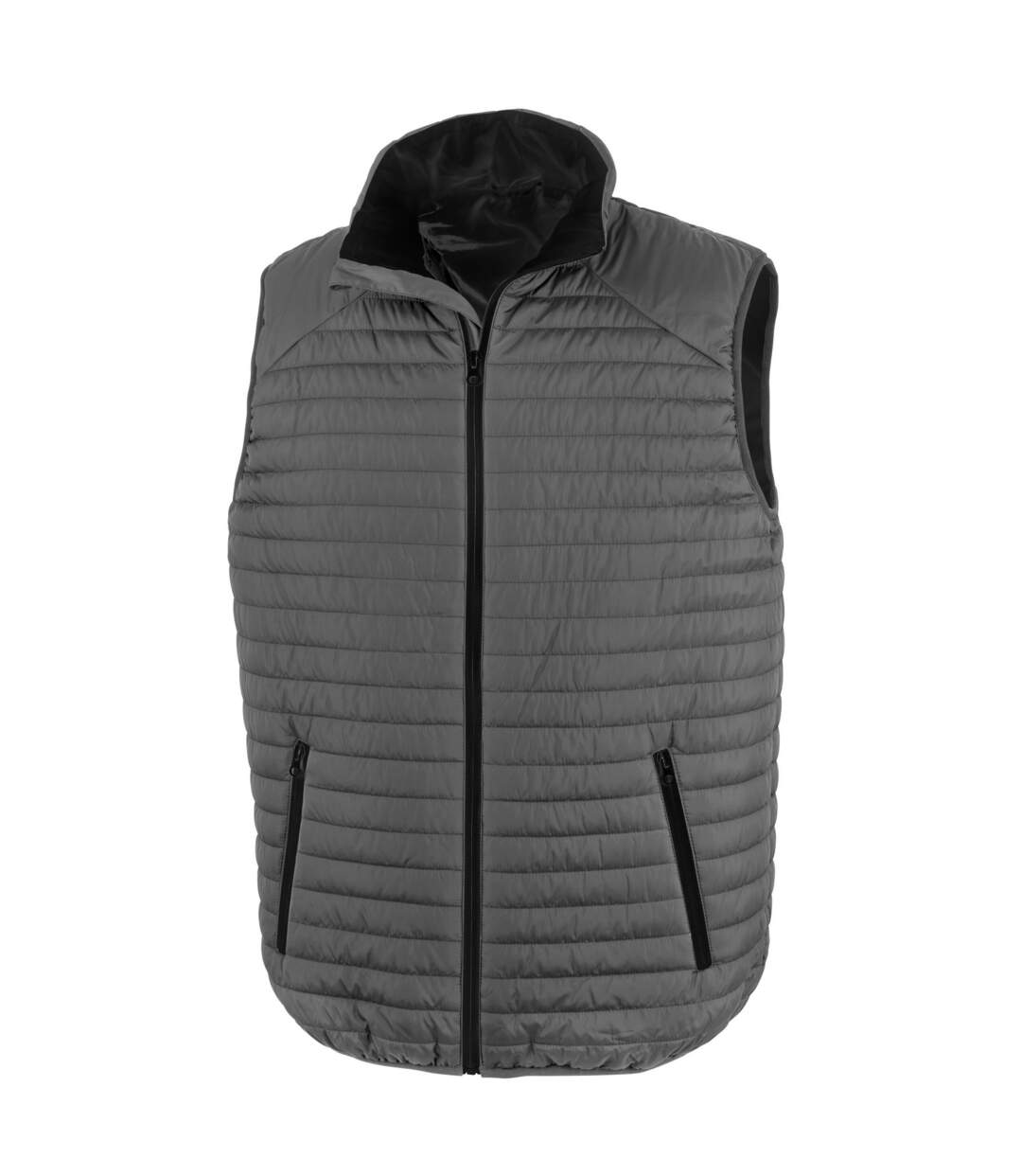 Unisex adult thermoquilt gilet grey/black Result-1