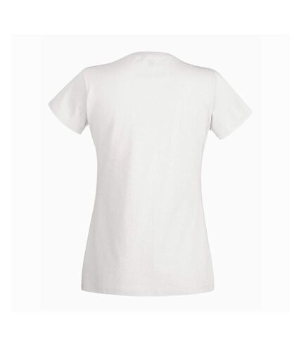 Fruit Of The Loom Ladies Lady-Fit Valueweight V-Neck Short Sleeve T-Shirt (White) - UTBC1361