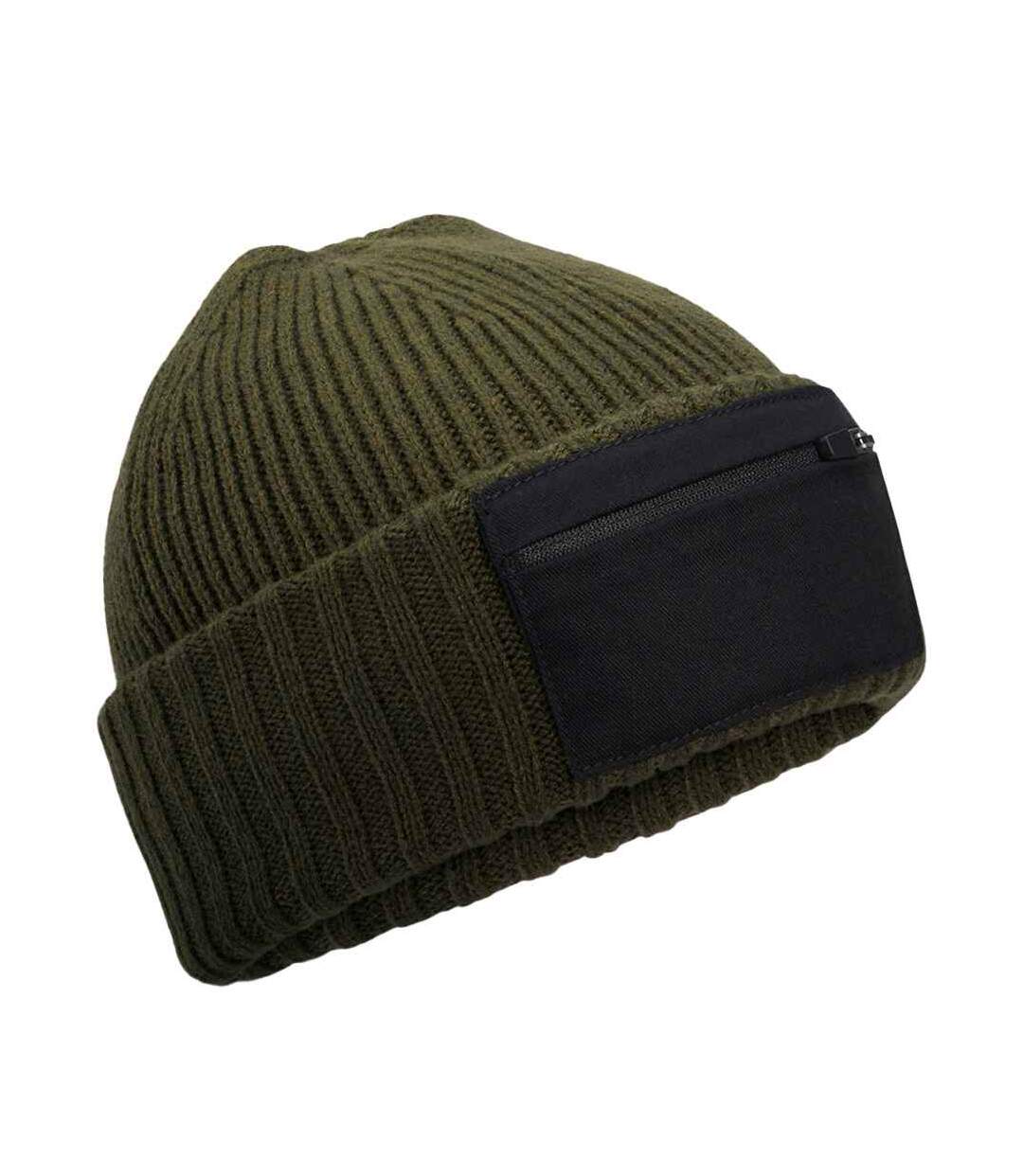 Bonnet adulte vert kaki / noir Beechfield