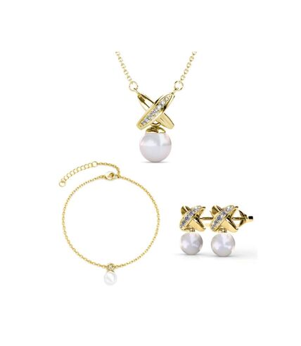 Parure et Coffret Crystal Chris Pearl - Doré et Cristal