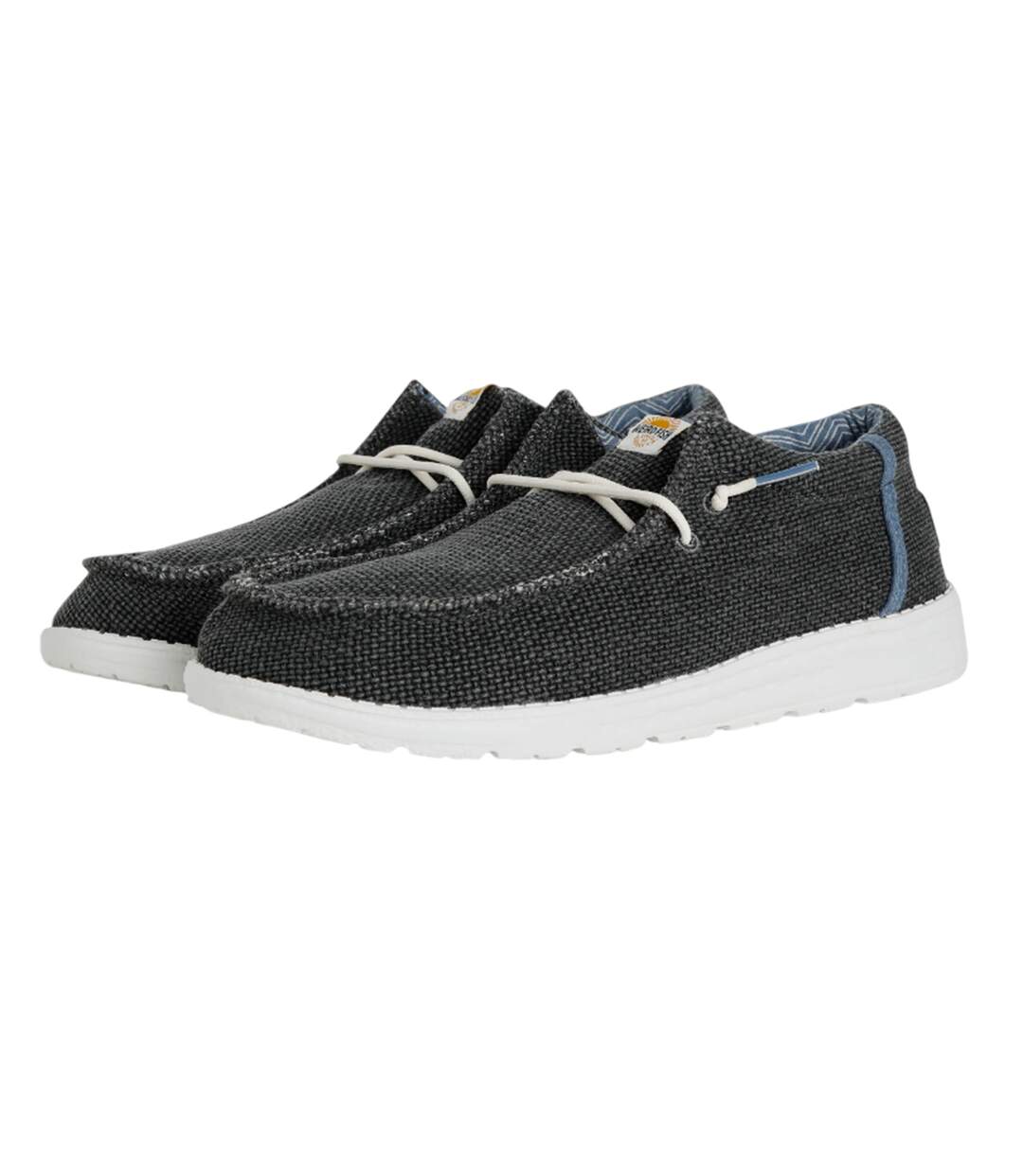 Mens Danio Canvas Slip-on Shoes Navy Weird Fish-1