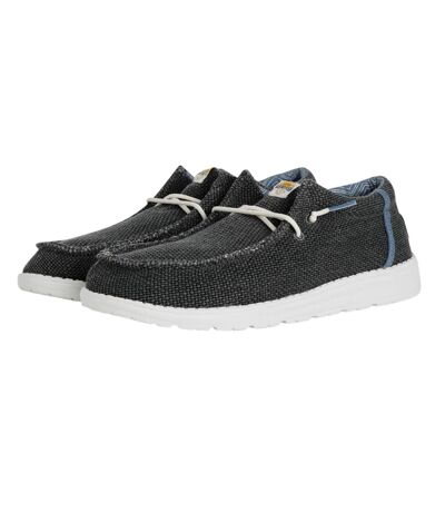 Mens Danio Canvas Slip-on Shoes Navy Weird Fish