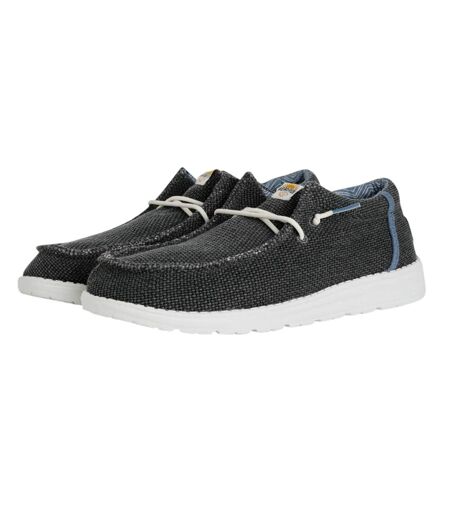 Mens Danio Canvas Slip-on Shoes Navy Weird Fish