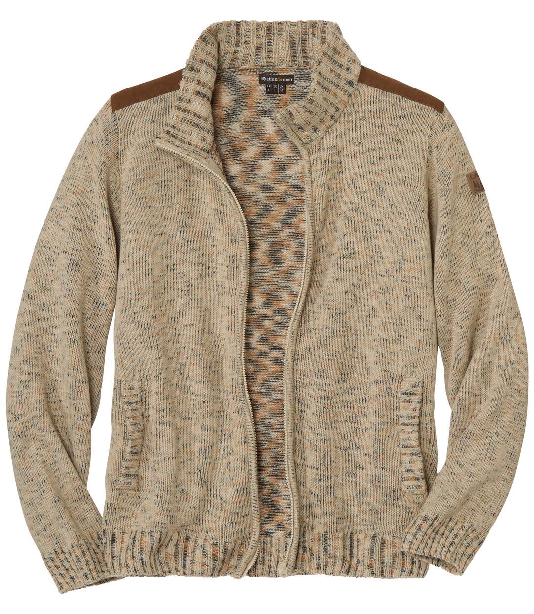 Gilet Zippé en Tricot Moucheté-3