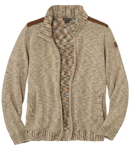 Gilet Zippé en Tricot Moucheté 