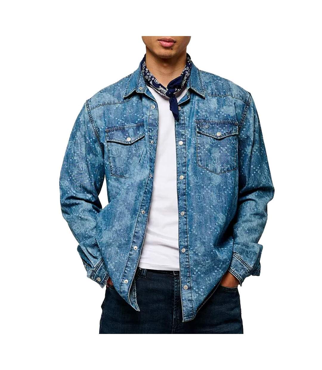 Chemise bleu homme kaporal regen - l-1